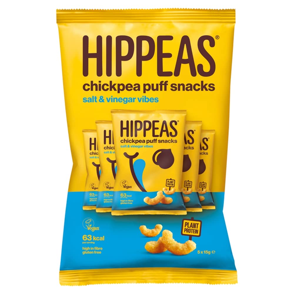 HIPPEAS Salz & Essig Kichererbsen Puff Vegane Chips Multipack | 5 x 15g
