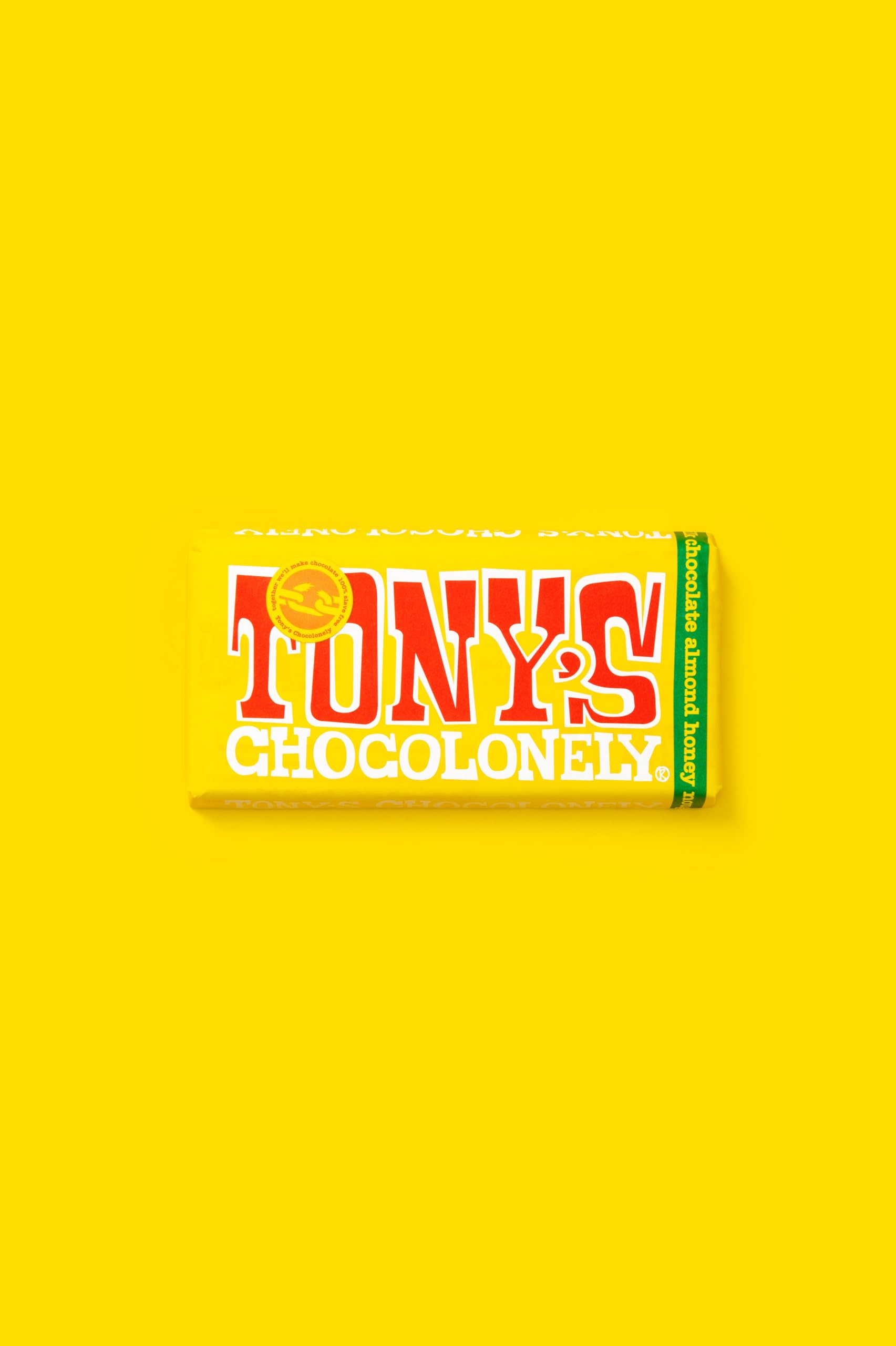 Tony's Chocolonely Milchschokolade mit Mandel-Honig-Nougat-Riegel – 180 g Fairtrade-Schokolade aus Belgien