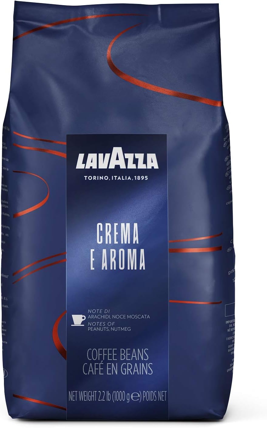 Lavazza Crema e Aroma Kaffeebohnen – Mittel geröstete Arabica- und Robusta-Mischung (1 kg)