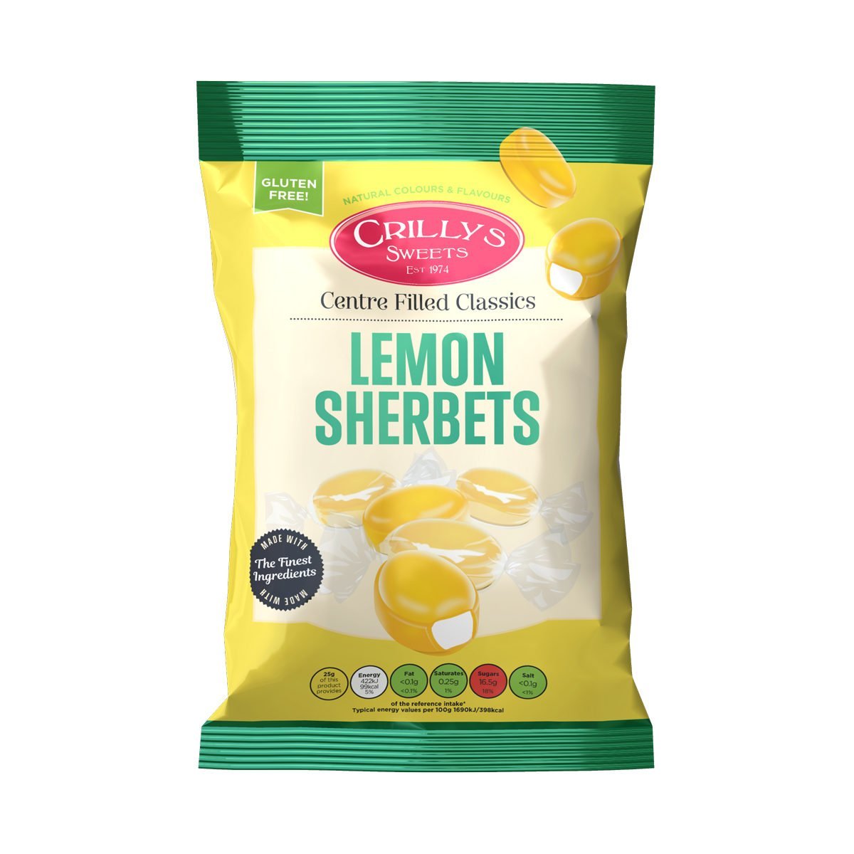Crillys Zitronensorbet (160 g) - Britische Süßigkeiten
