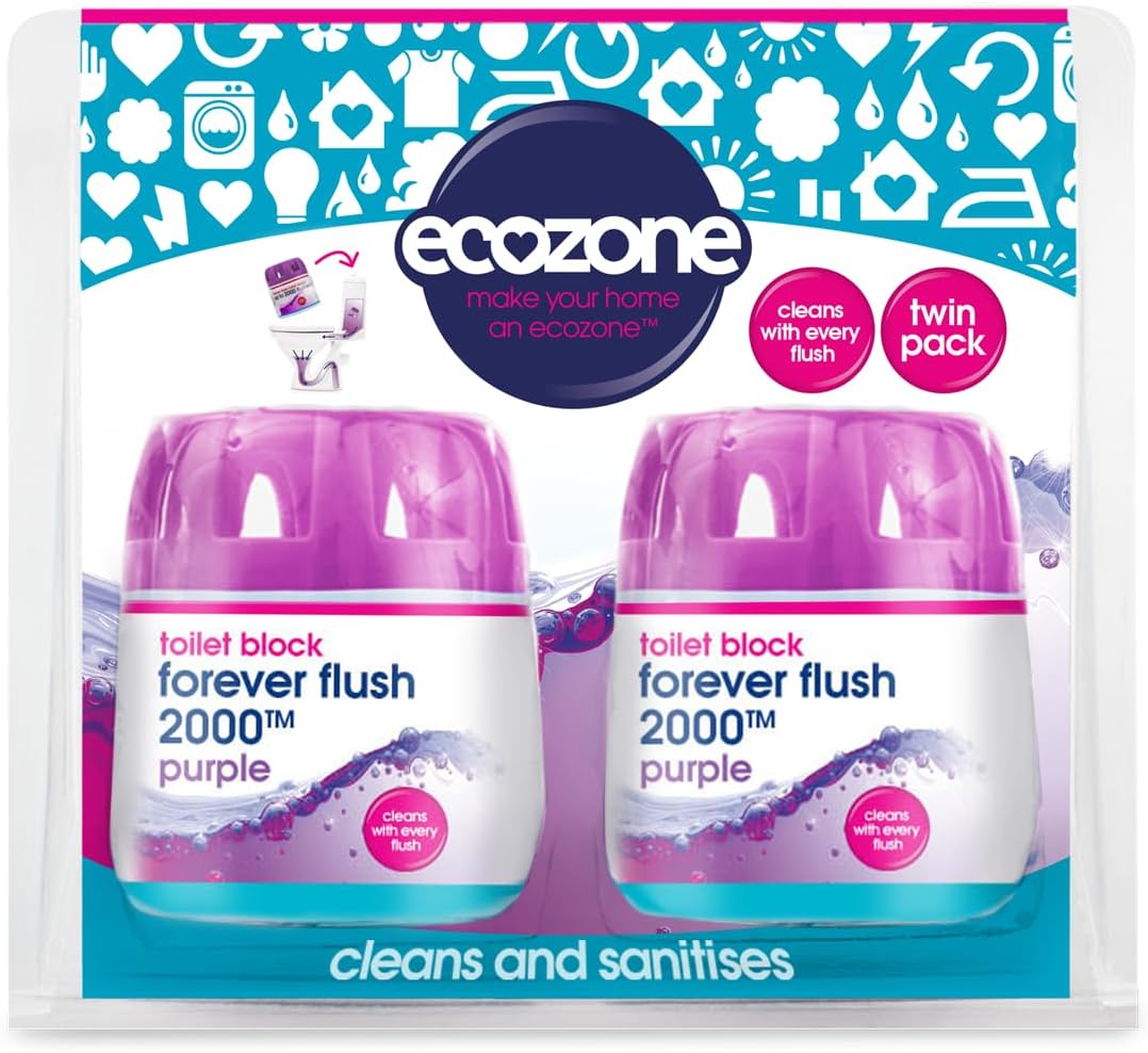 Ecozone Forever Flush 2000 Lila Toilettensteine – Umweltfreundlicher Toilettenreiniger und Entkalker