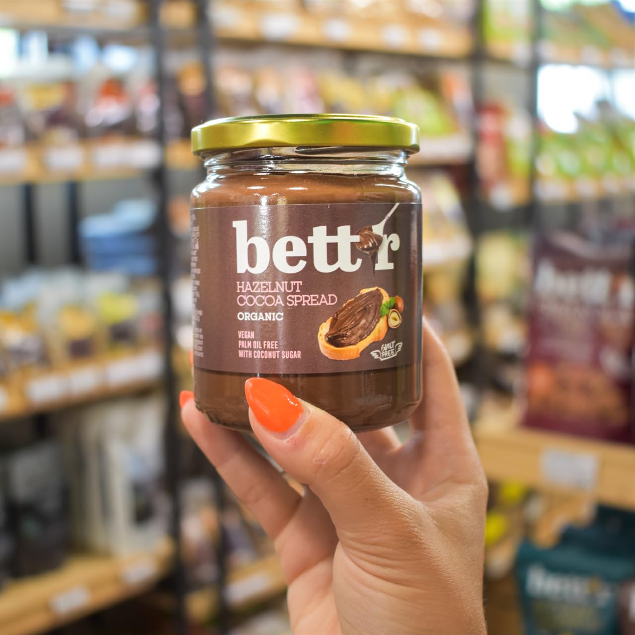 Bett"r Haselnuss-Kakao-Creme - Bio Veganer Brotaufstrich, Palmölfrei, 100% pflanzlich