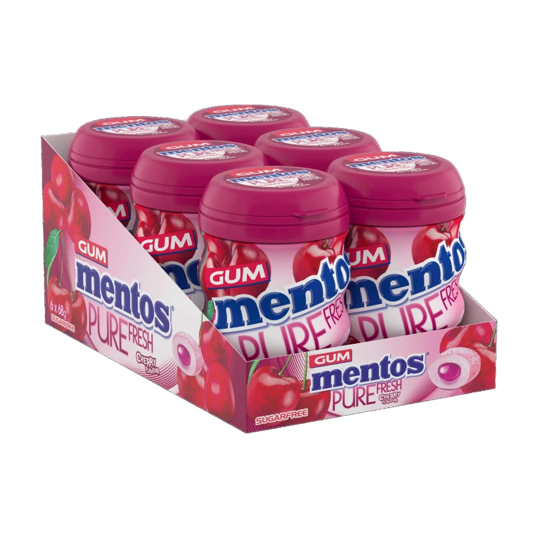Mentos Pure Fresh Cherry Kaugummi 35 Stück – Zuckerfrei, Xylitol-gesüßt, Glutenfrei