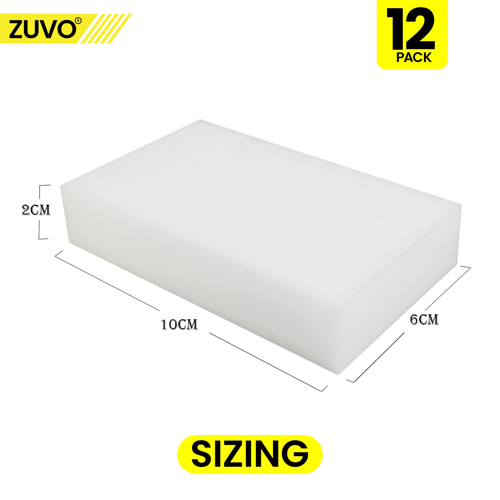 Zuvo - Multifunktionaler Magic Eraser-Schwamm (12er-Pack)