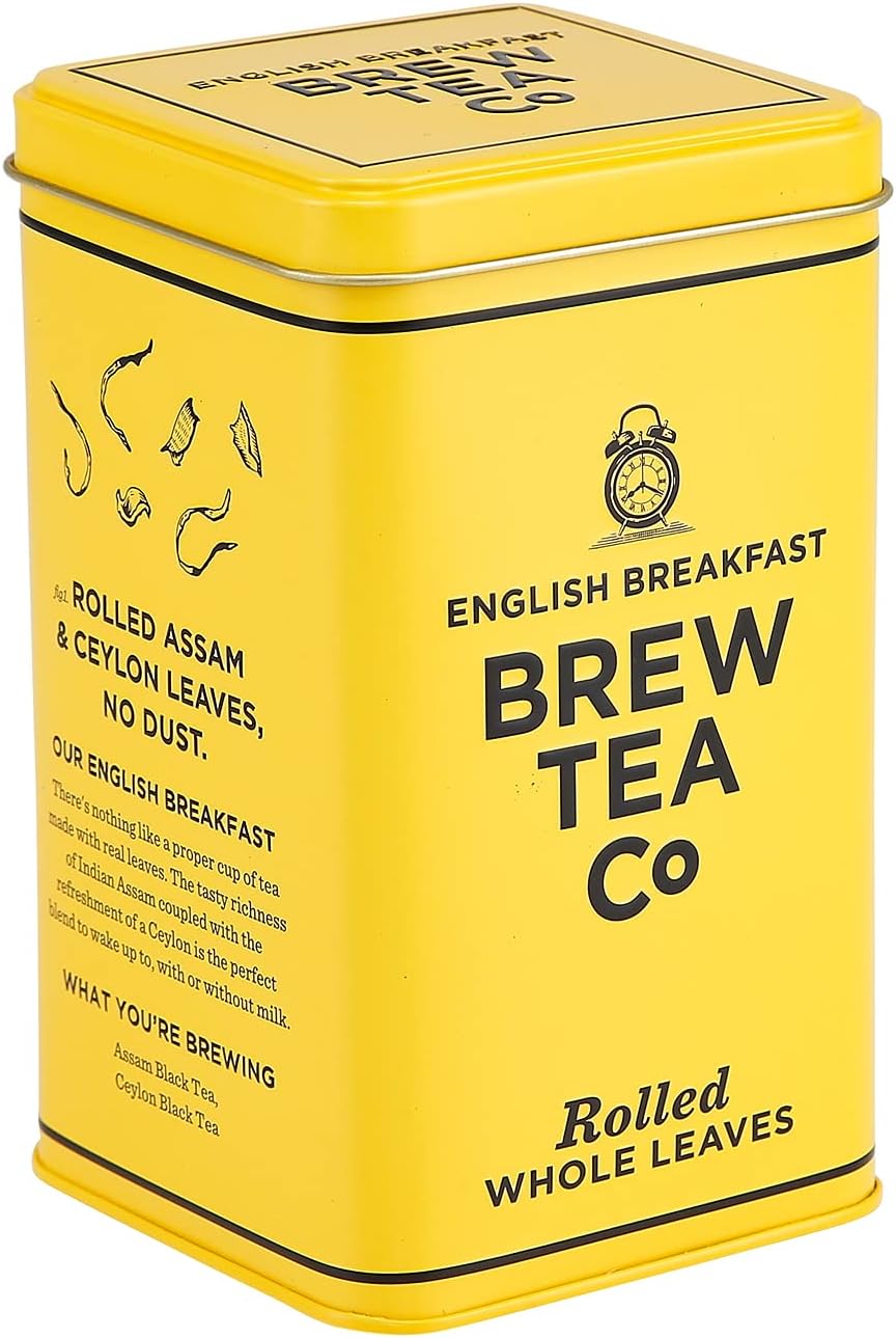 Brew Tea Co – Englischer Frühstückstee in klassischer Dose – Stark & Malzig – 25 Teebeutel