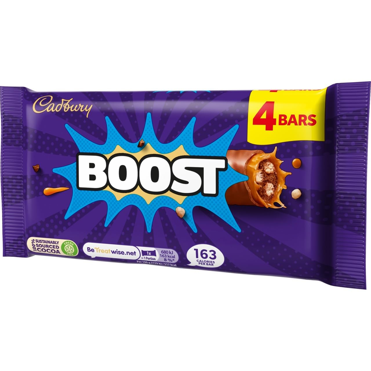 Cadbury Boost Schokoriegel – 4er-Pack (insgesamt 126 g)