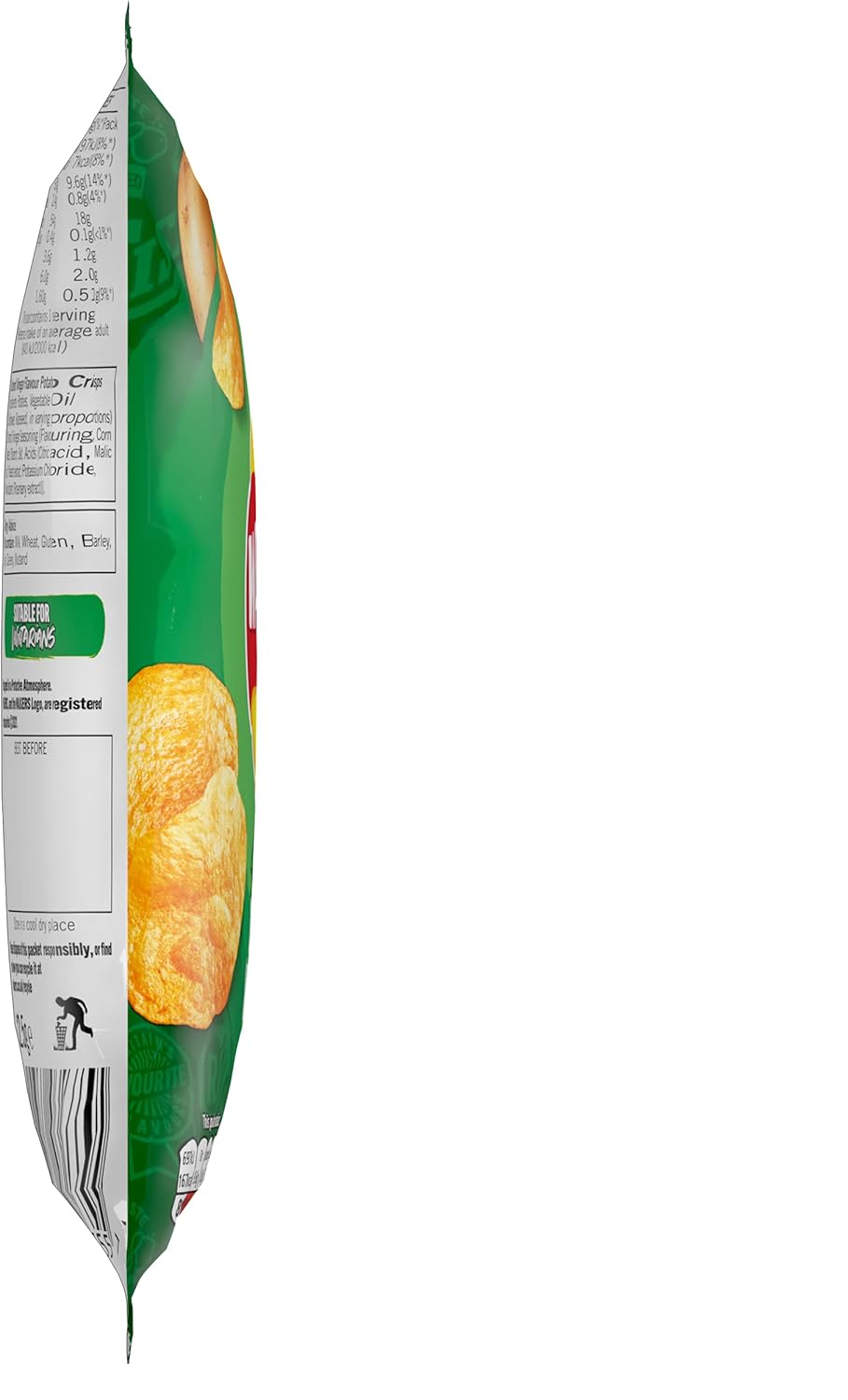 Walkers Salt & Vinegar Chips 32,5 g (Karton mit 32 Stück)