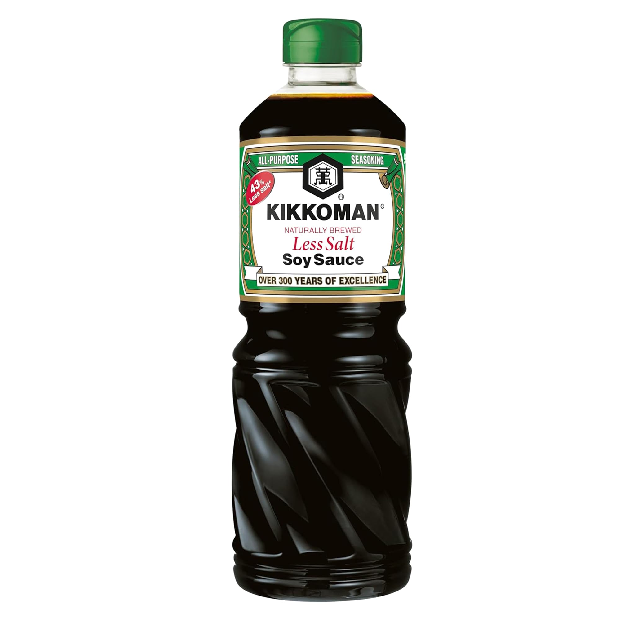 Kikkoman Natürlich gebraute Sojasauce mit weniger Salz 975 ml