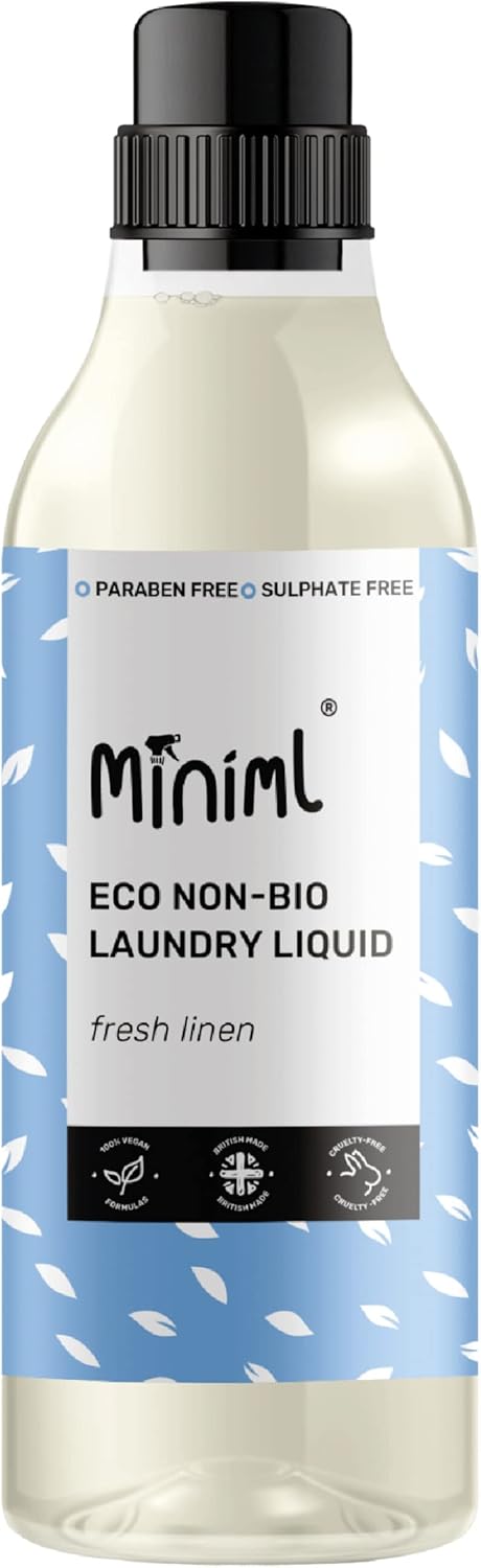 Miniml Eco Laundry Flüssigwaschmittel – Natürlicher, nicht biologischer Duft nach frischer Wäsche (1 l)