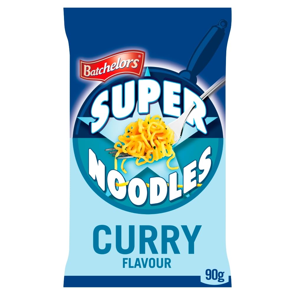 Batchelors Super Noodles, Curry-Geschmack, Instant-Snack, 90-g-Packung, Fertig in 4 Minuten