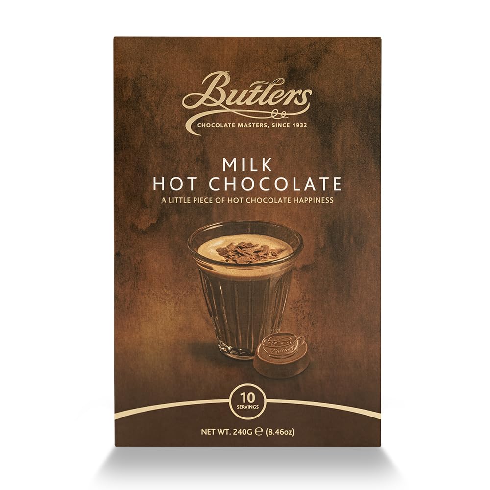 Butlers Hot Chocolate 240 g – Heiße Schokolade aus Milchschokolade mit 10 Tassenstücken