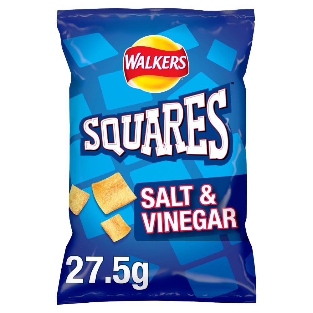 Walkers Squares Salz- und Essig-Kartoffelsnacks 27,5 g – 32er-Pack