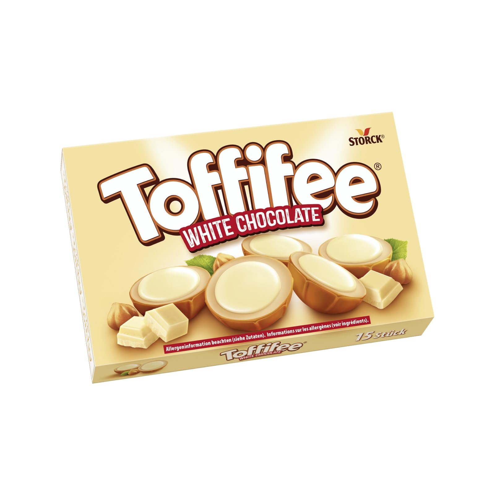 Toffifee Weiße Schokolade Kaubonbons mit Haselnuss und zarter weißer Schokolade - 15 Stück