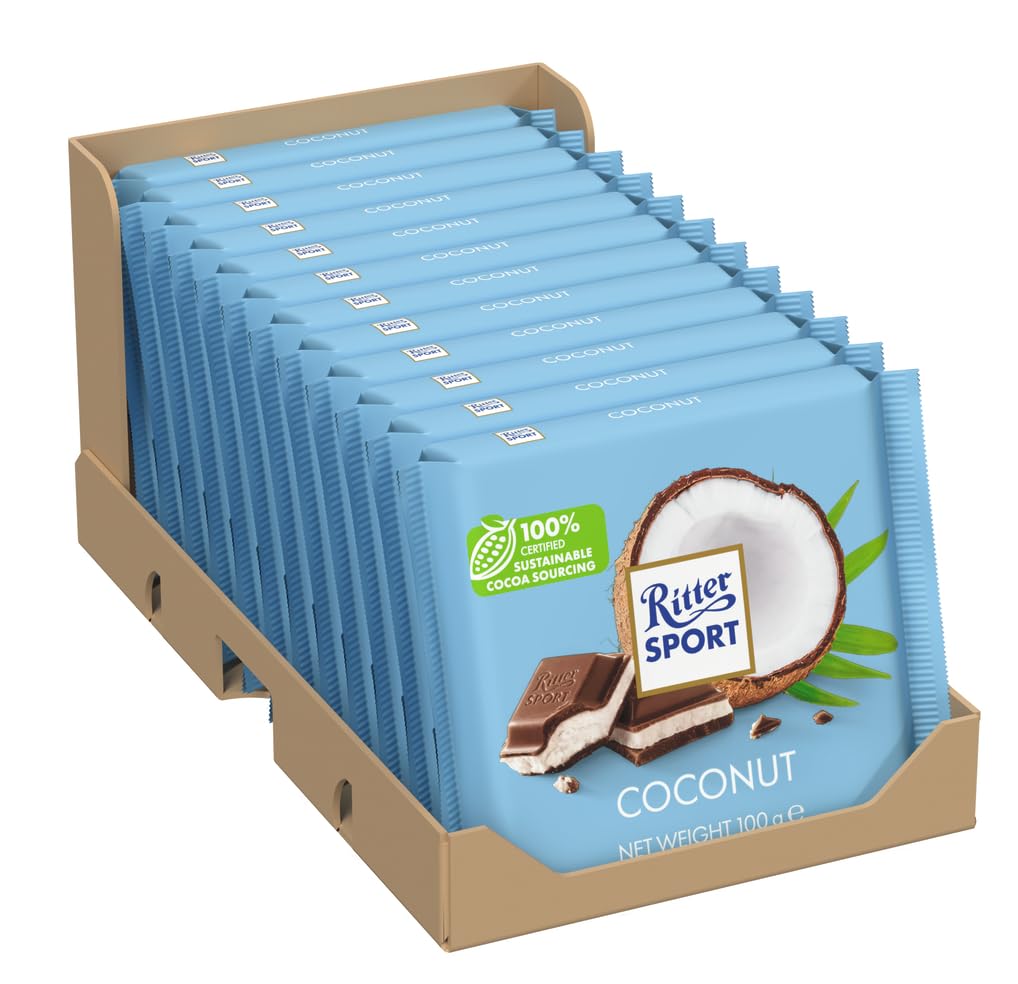 Ritter Sport - Kokosmilch-Schokoladenriegel (12er-Packung à 100 g)