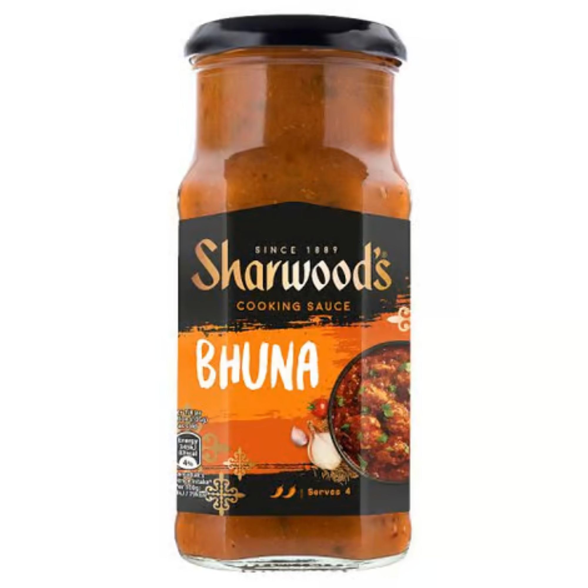Sharwoods indische Bhuna-Sauce – Würziges Tomaten-Zwiebel-Curry mit Bockshornklee