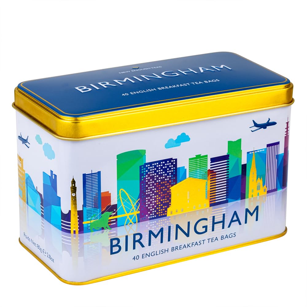 New English Teas Birmingham City Skyline – English Breakfast Teedose mit 40 Teebeuteln
