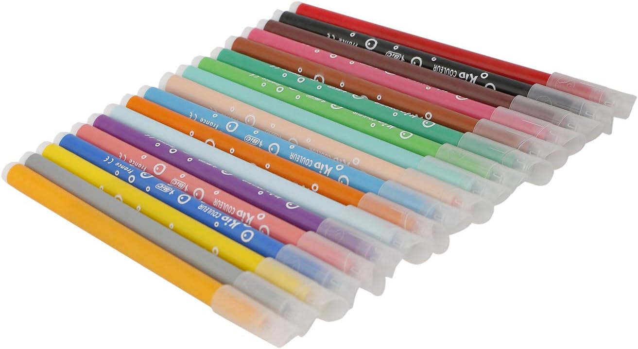 BIC Kids Kid Couleur Filzstifte – verschiedene Farben, 18er-Packung Kartonetui