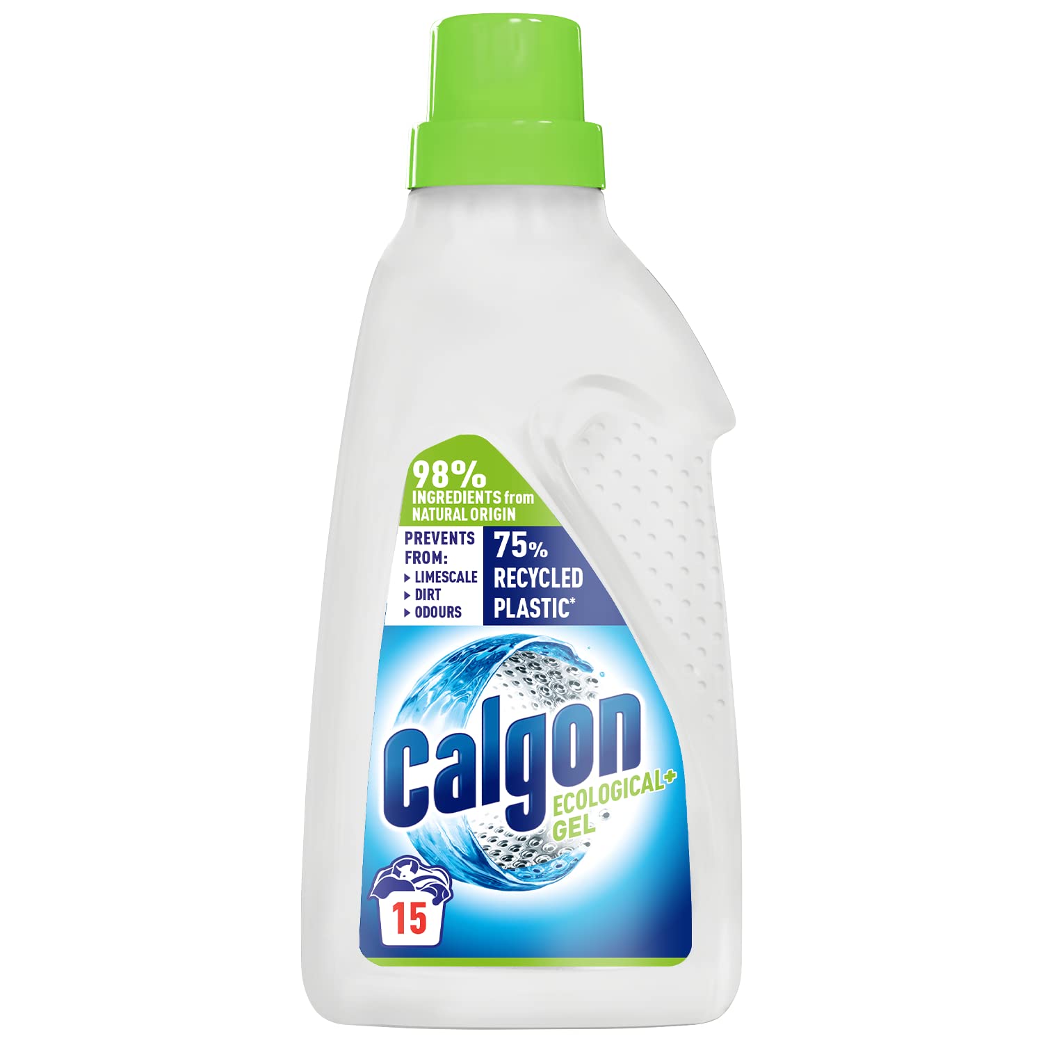 Calgon – Waschmaschinen-Weichspüler-Gel Ecological+, 98 % natürlichen Ursprungs, Kalk- und Geruchsvermeidung