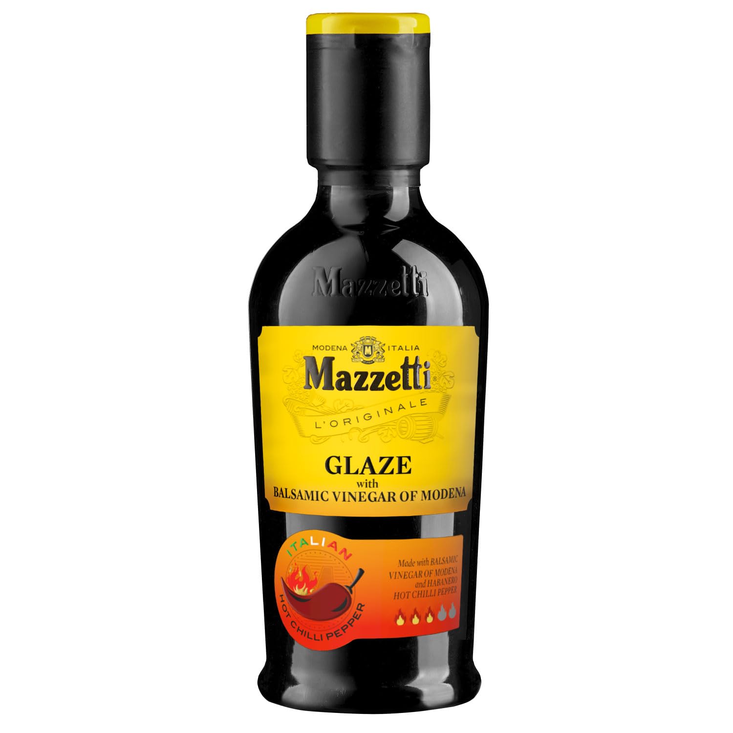 Mazzetti Chili-Balsamico-Glasur 215 ml – Gourmet-Glasur aus Italien mit Habanero-Schokoladen-Chili