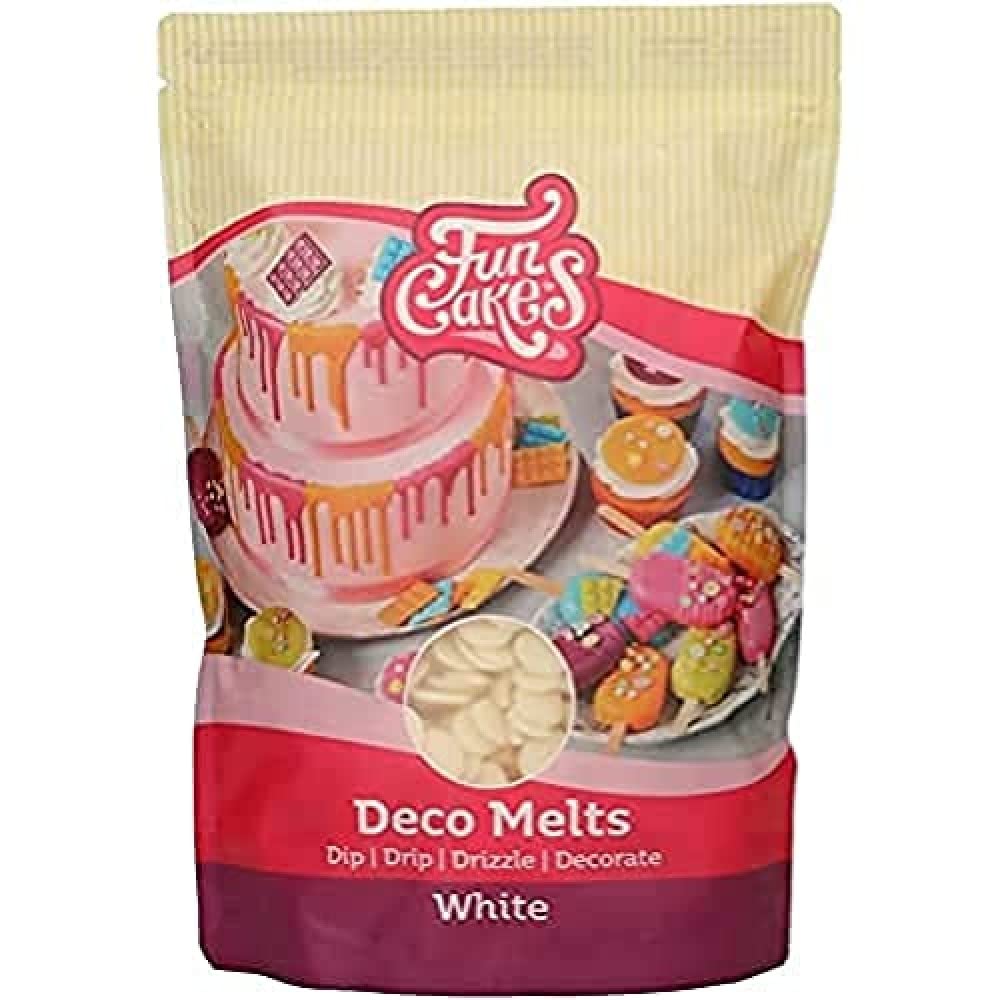 FunCakes Deco Melts Weiß – Backschmelzen zum Eintauchen, Tropfen, Beträufeln und Dekorieren