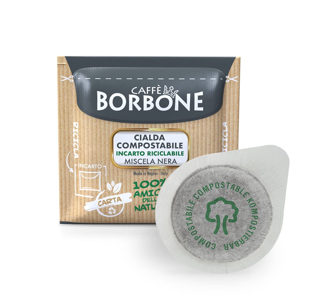 Caffè Borbone – Kompostierbare Pads aus schwarzer Kaffeemischung (100 Pads, ESE 44 mm)