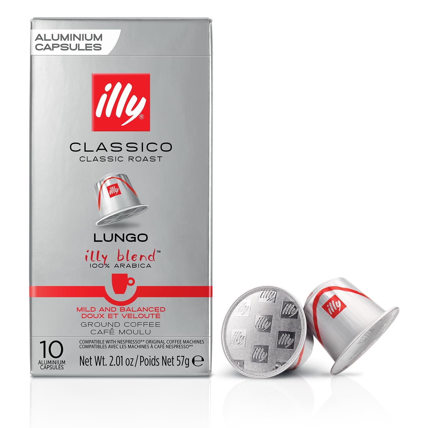 illy Kaffee-Kapseln, Nespresso-kompatibel, Lungo, Aluminium-Kaffeekapseln – Modell I.LF