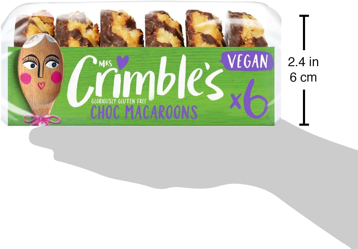 Mrs Crimble's glutenfreie, vegane Kokosmakronen mit Schokoladenüberzug – 190 g