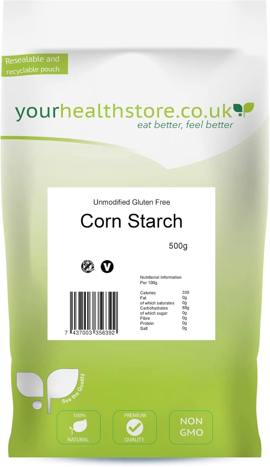 yourhealthstore Glutenfreie Maisstärke 500 g, gentechnikfrei, vegan, Premiumqualität