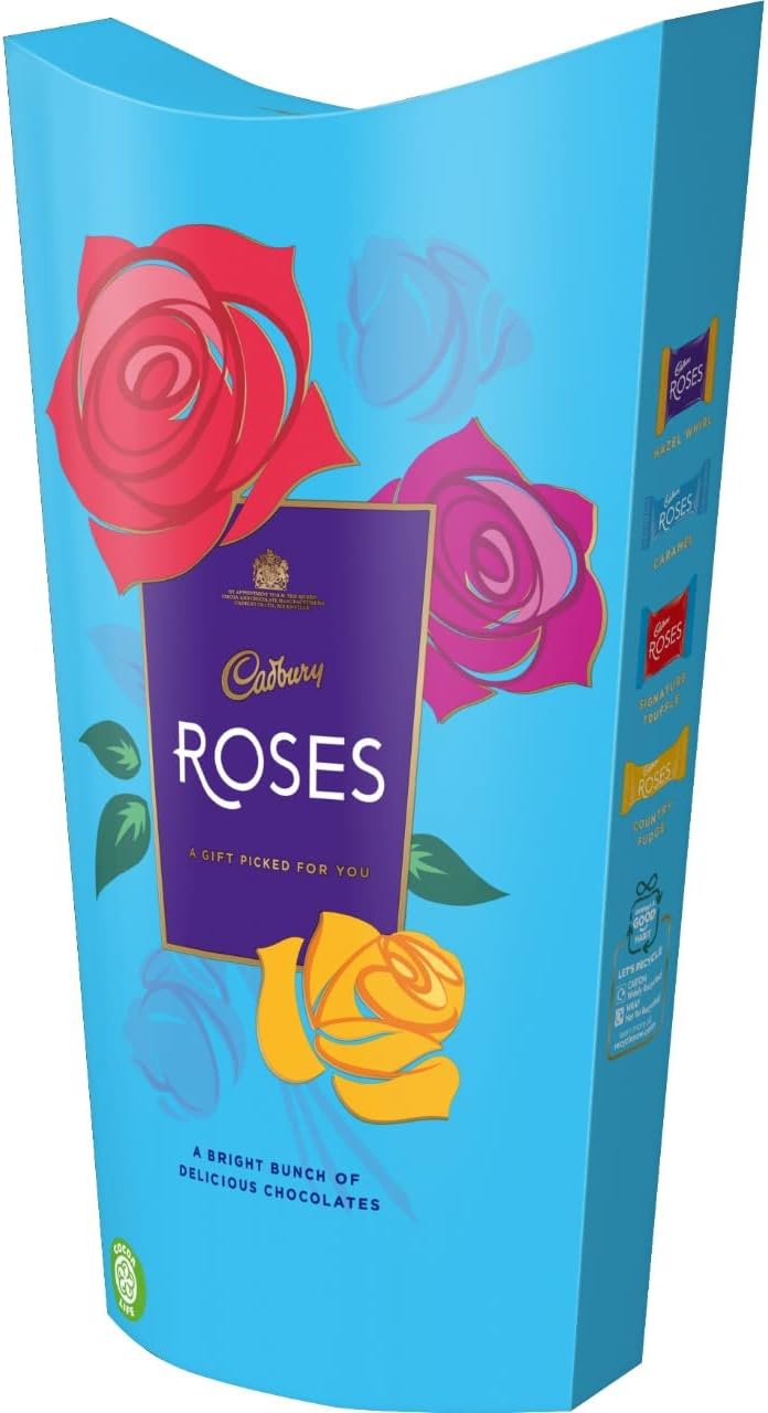Cadbury Roses Schokoladen-Geschenkkarton, 290 g – verschiedene Milchschokoladen, Toffee und Pralinen