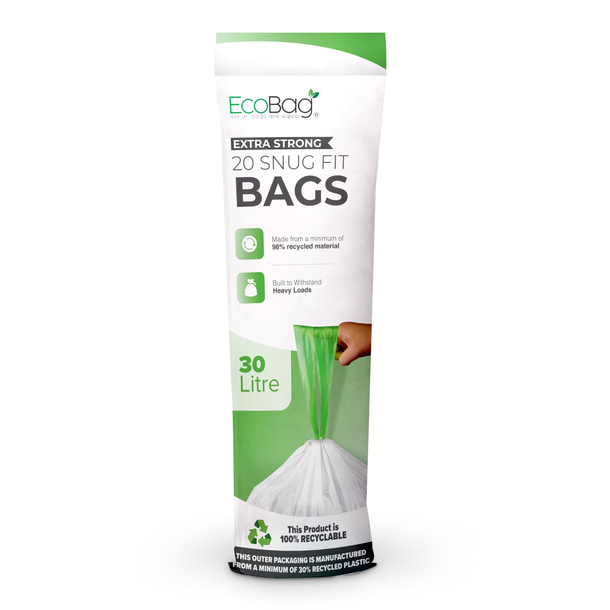 EcoBag Eco360 Extra starke Müllbeutel mit Kordelzug, 30 l, 20 Beutel