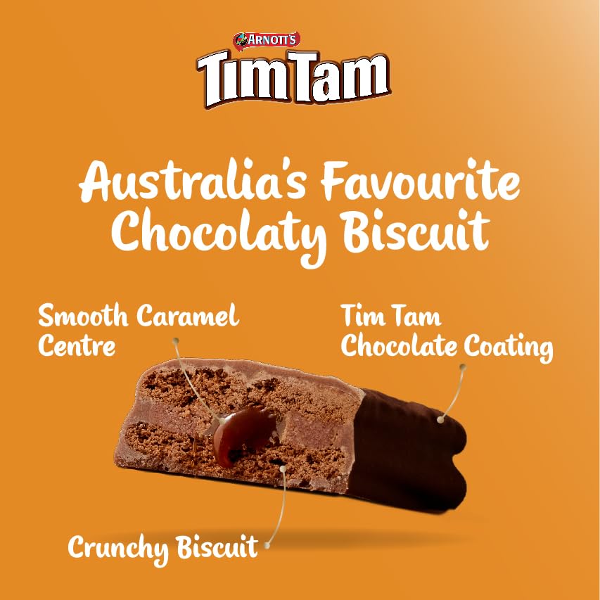 Tim Tam – Zähe Karamell-Keksriegel mit Milchschokoladenüberzug (175 g)