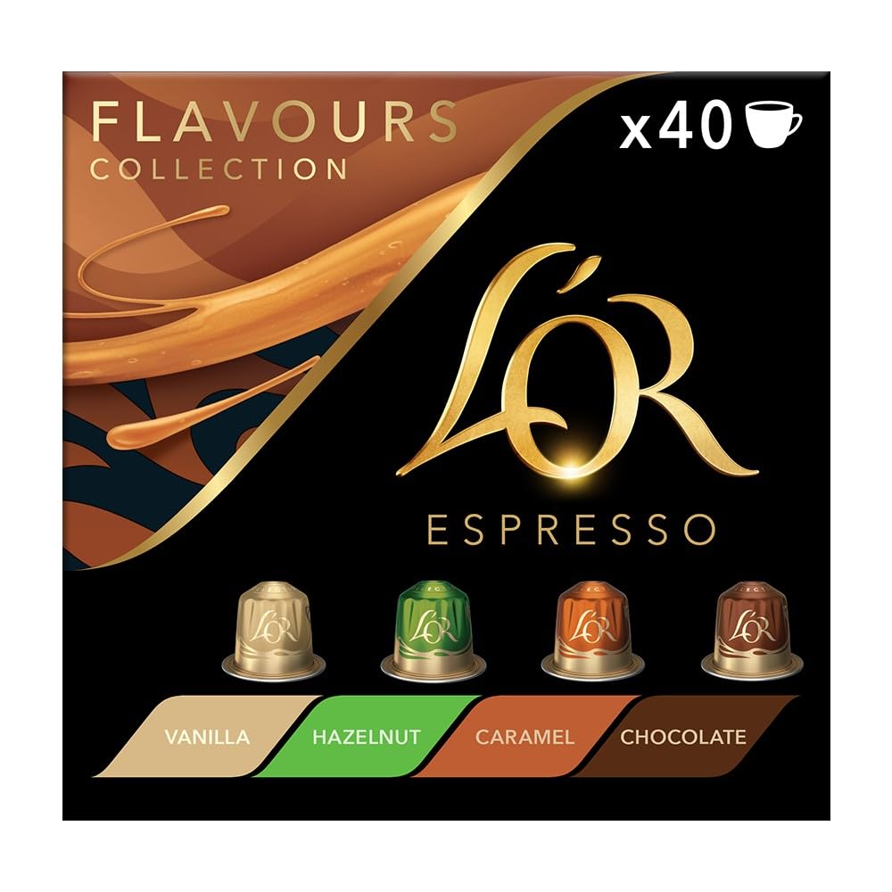 L'OR Espresso Aromen-Vielfaltspaket x40 - Vanille, Haselnuss, Karamell, Schokolade - Nespresso®-kompatibel