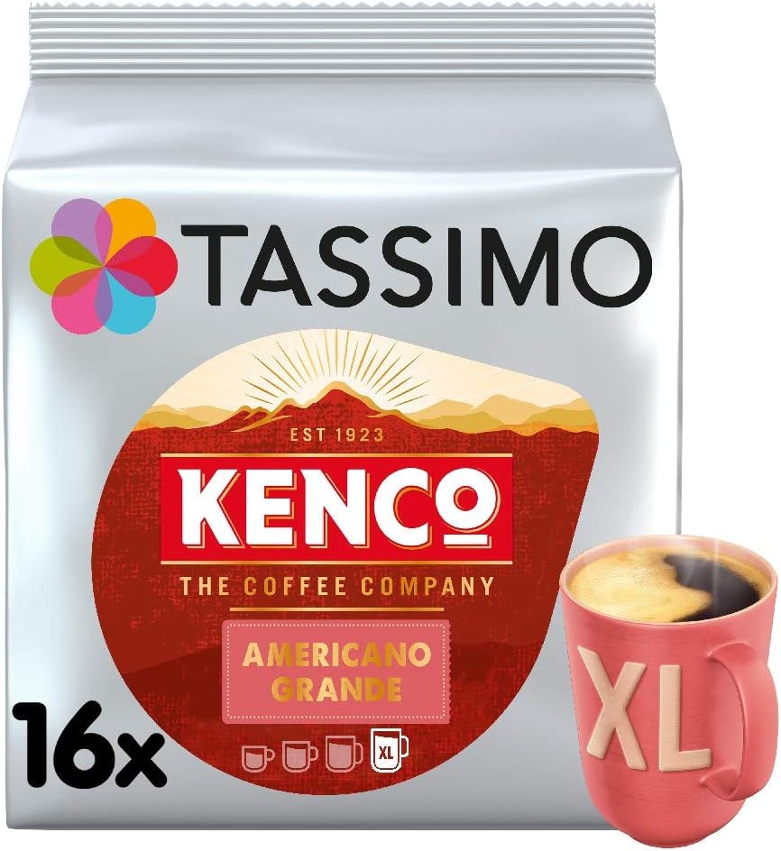 Kenco Americano Grande Kaffeepads für Tassimo-Maschinen (5er-Pack, 80 Kapseln)