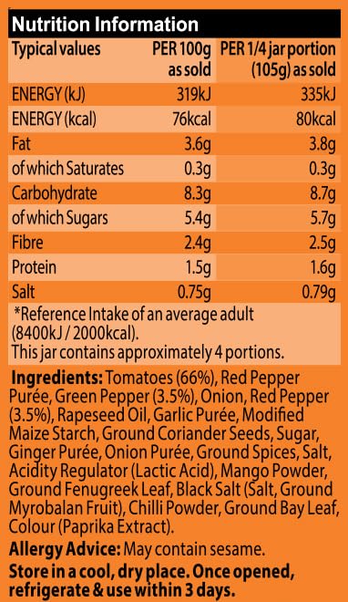 Sharwoods Jalfrezi Medium Curry-Kochsauce – Feurige Tomaten- und Paprikamischung