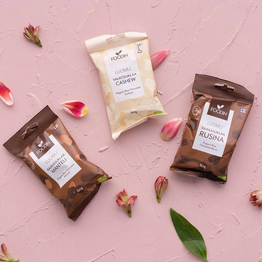 Foodin Bio-Banane mit Rohschokoladeüberzug 70 g – Veganer, ohne Zuckerzusatz, glutenfreier, milchfreier Snack