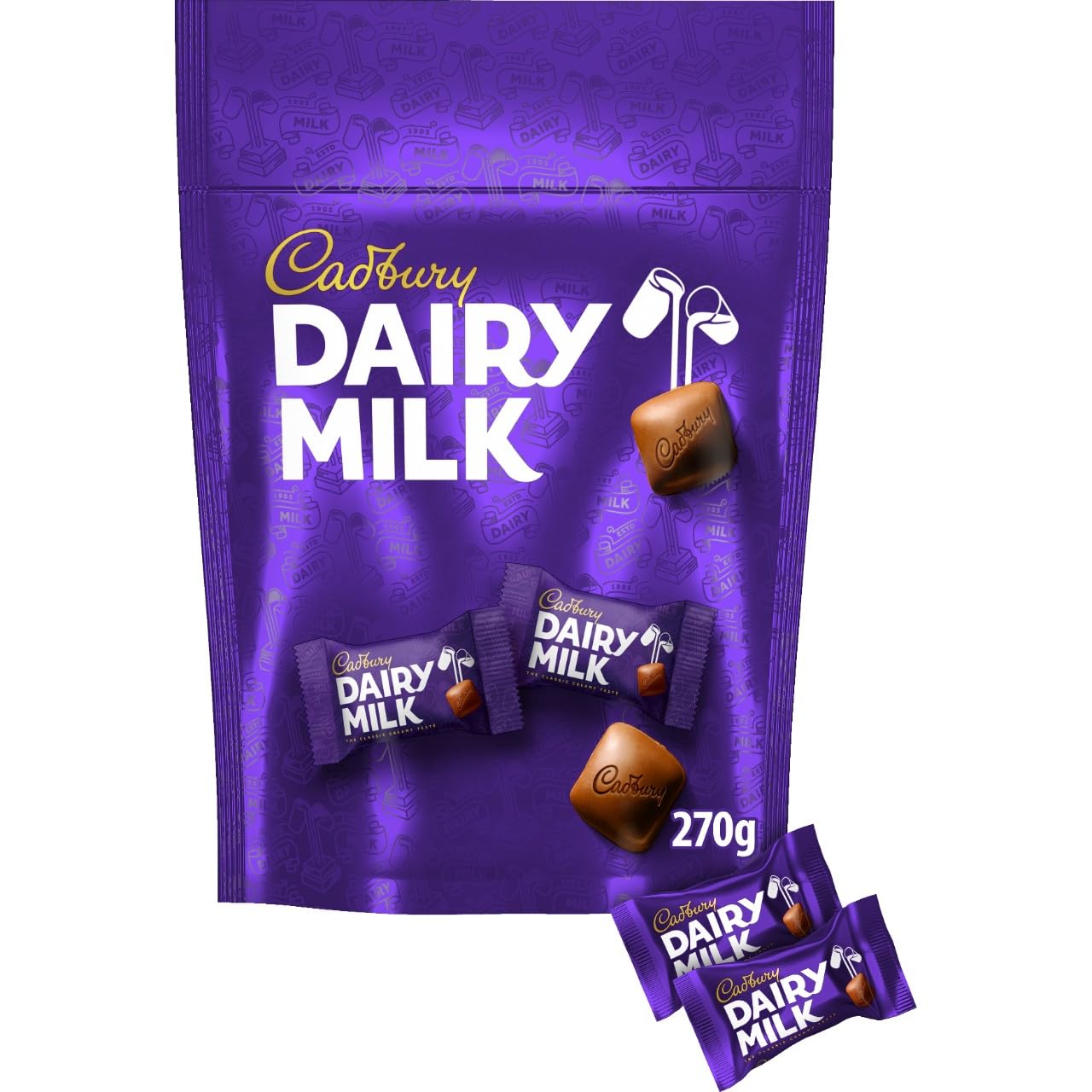 Cadbury Dairy Milk Chocolate Chunk Pouch – Cremige Milchschokoladenstücke, 270 g