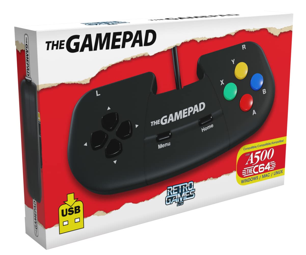8-Tasten-USB-Gamepad – Retro-Games-Controller für THEC64, THEA500 Mini, PC, Mac und Linux