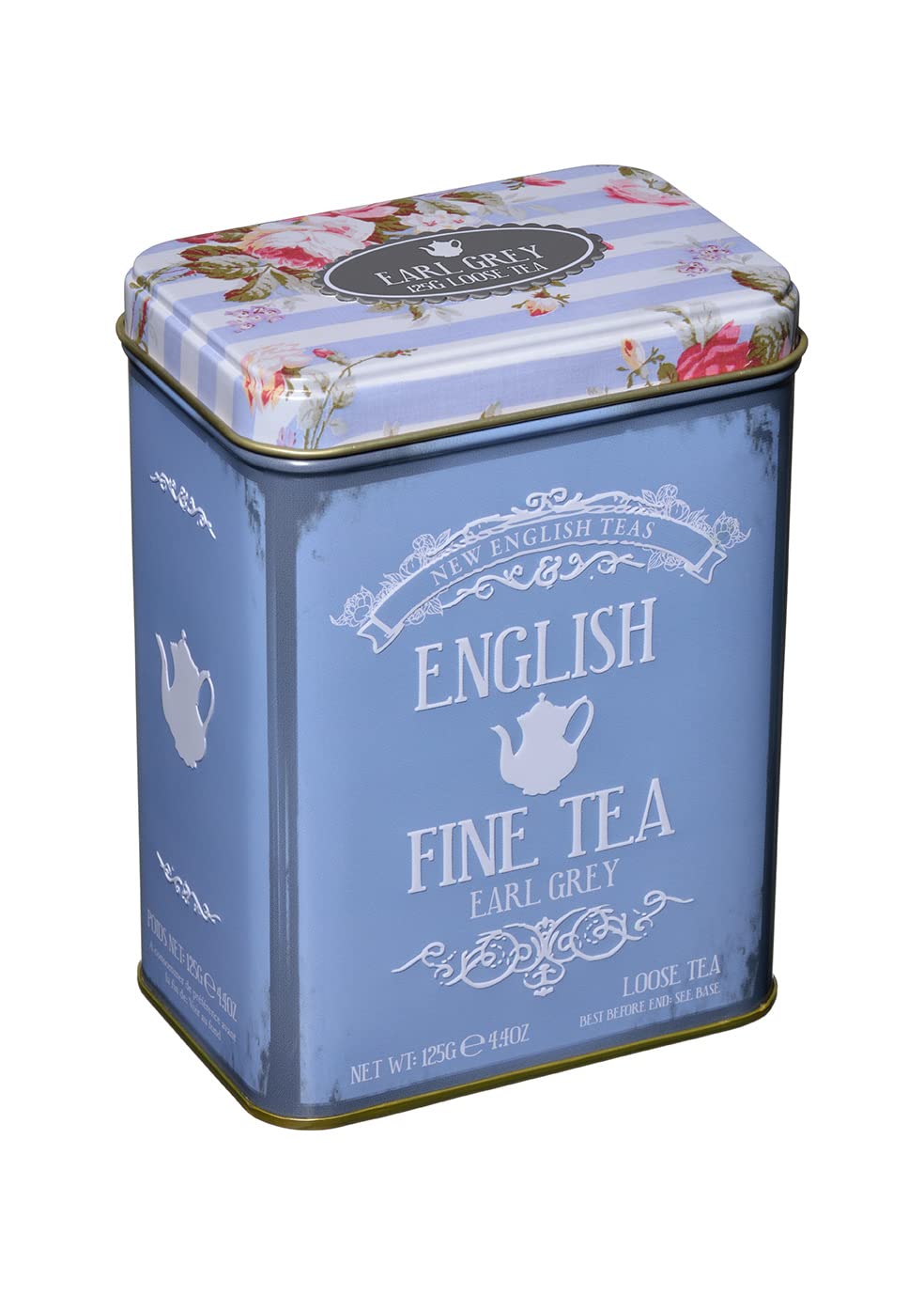 Neue englische Tees – Blumenteedose mit 125 g losem Earl Grey Tee