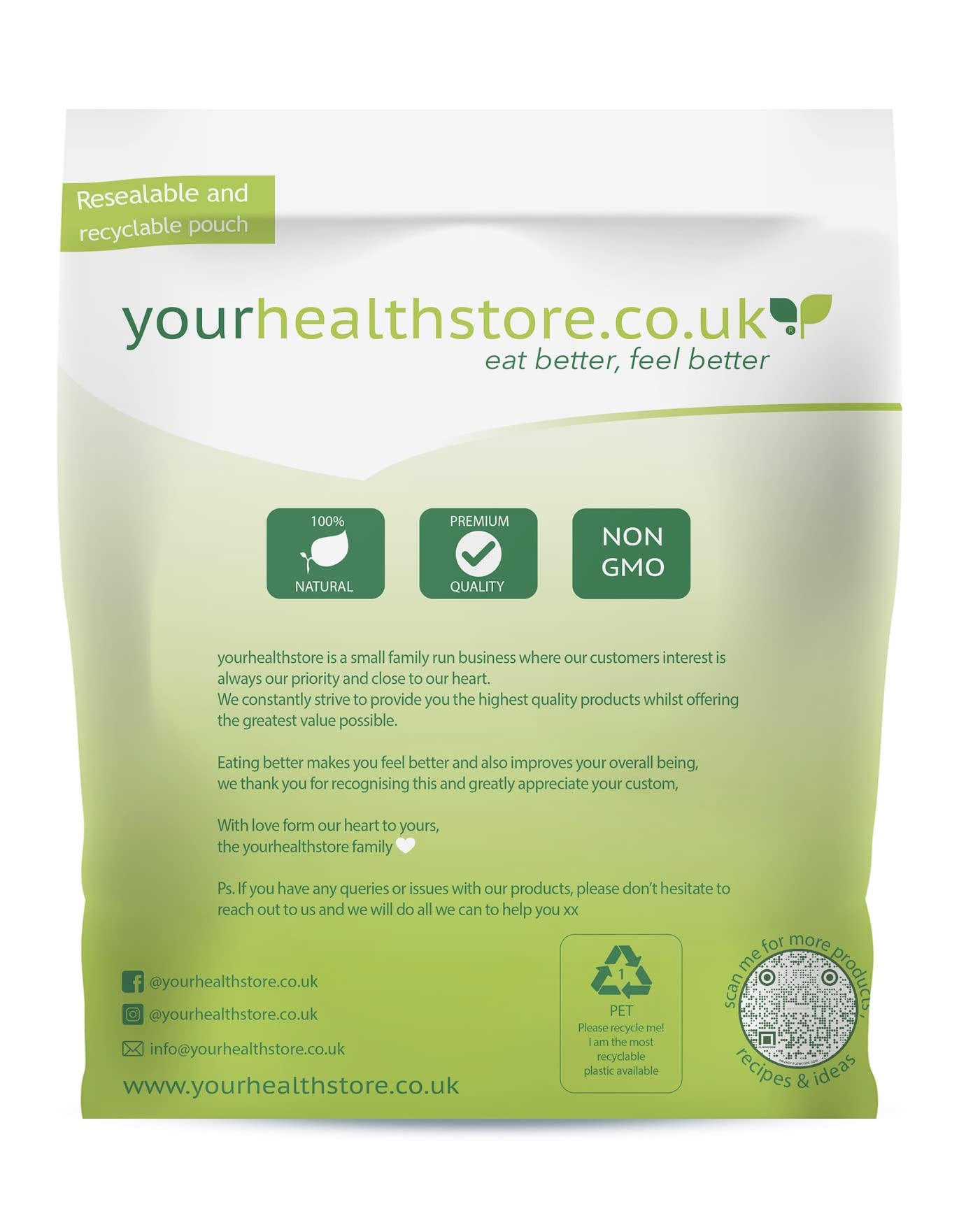 yourhealthstore Glutenfreies Pfeilwurzpulver – 100 % reine vegane Stärke, 1 kg