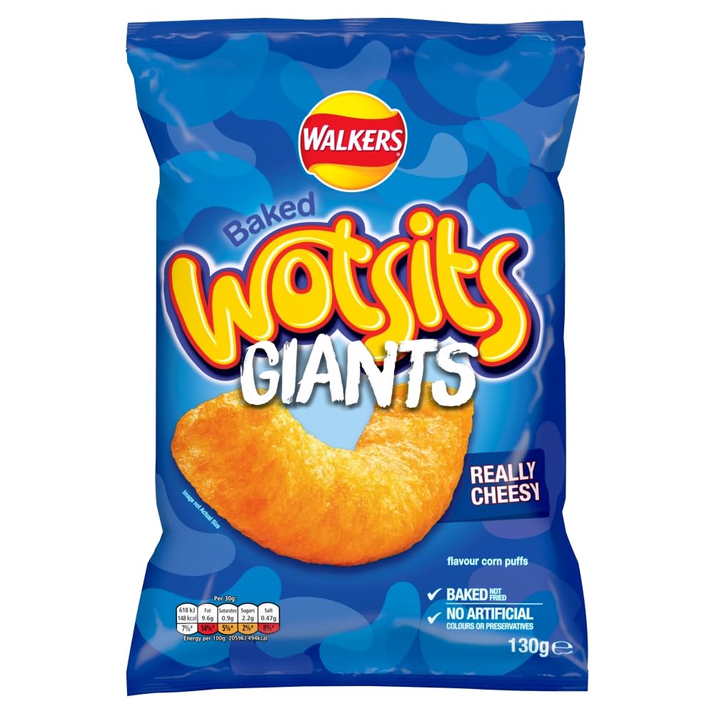 Walkers Wotsits Giants Wirklich käsige vegetarische gebackene Snacks 130 g