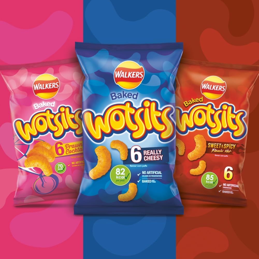 Walkers Wotsits Really Cheesy Baked Snacks Multipack 6x16,5g