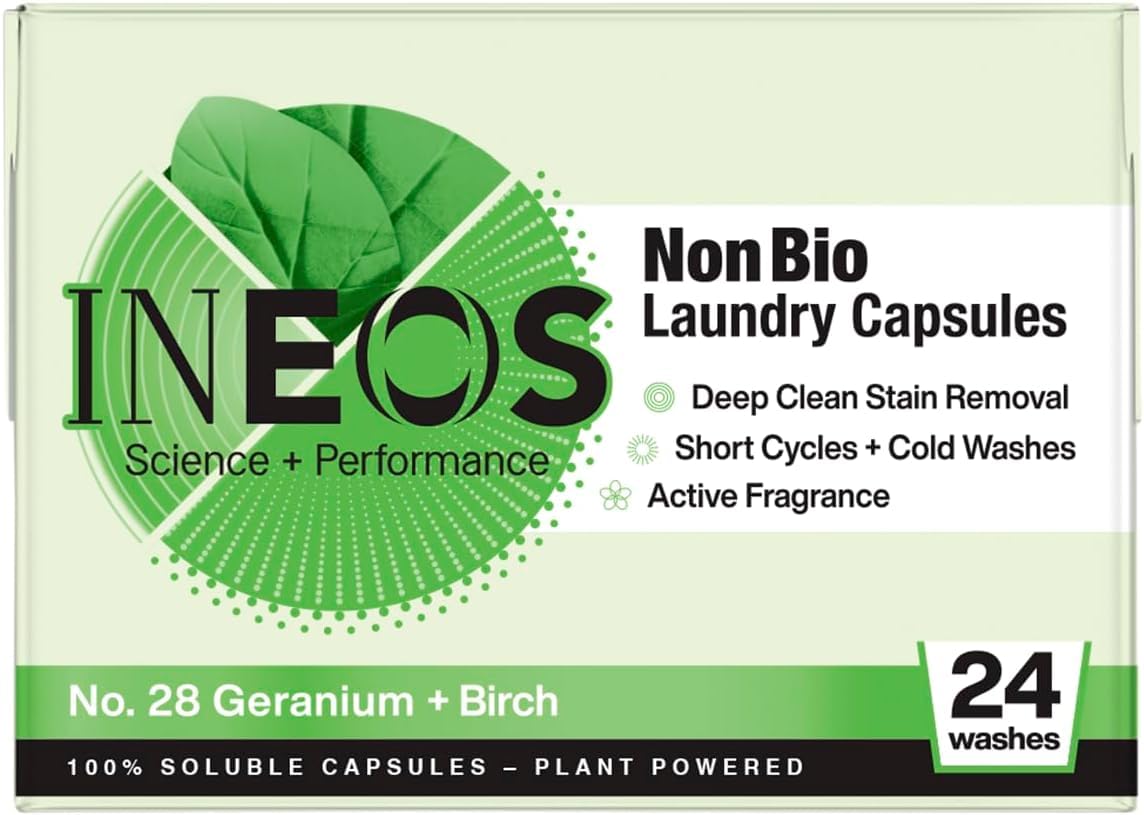 INEOS - Geranie + Birke, nicht-biologische Waschkapseln (24 Wäschen)