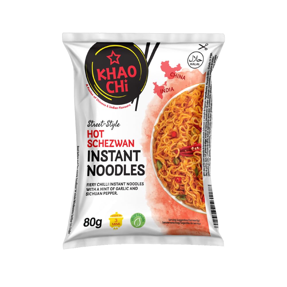 Khao Chi Schezwan-Nudeln 80 g (1er-Pack) – Scharfe indochinesische Instantnudeln