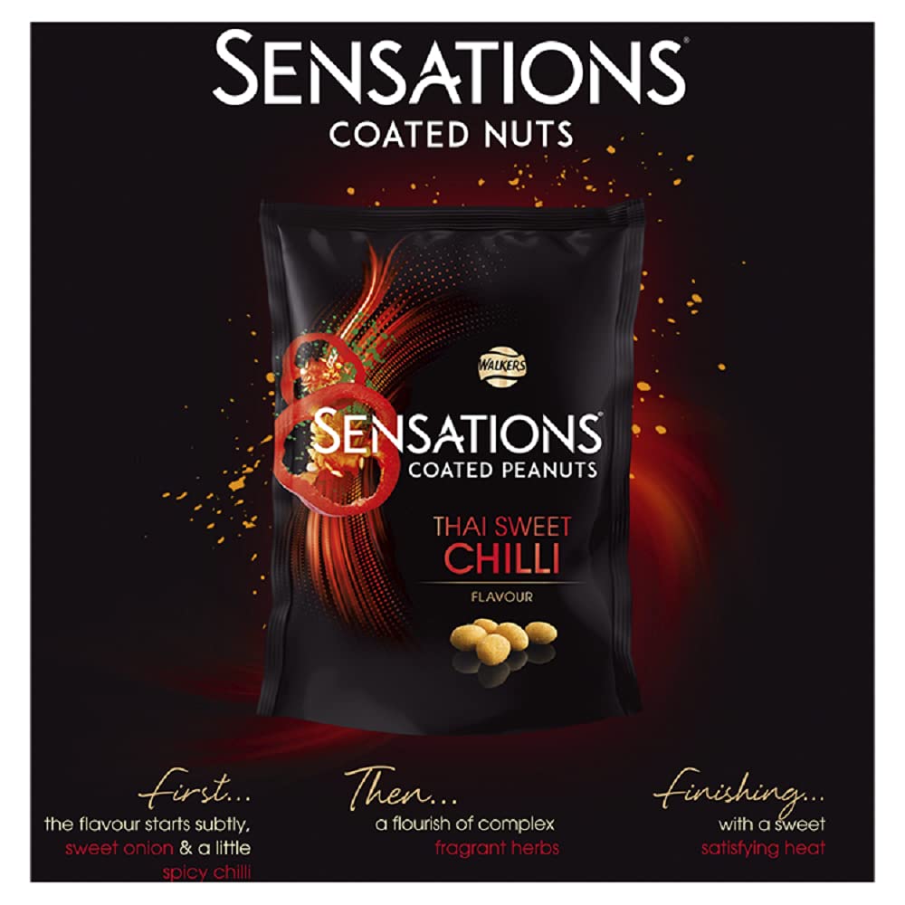 Walkers Sensations Thai Sweet Chili überzogene Erdnüsse zum Teilen, 150 g