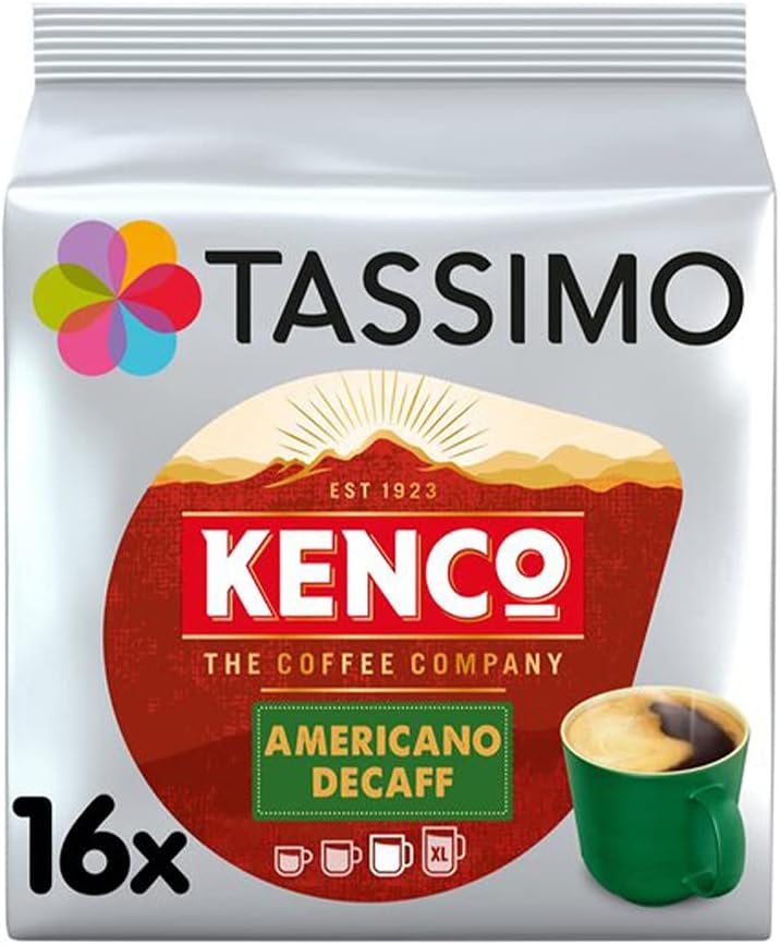 Kenco Americano Decaf Kaffeepads (5er-Pack, 80 T-Discs) für Tassimo-Maschinen