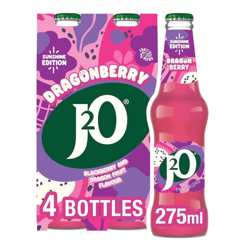 J2O Brombeere & Drachenfrucht, 275-ml-Flasche (4er-Pack)