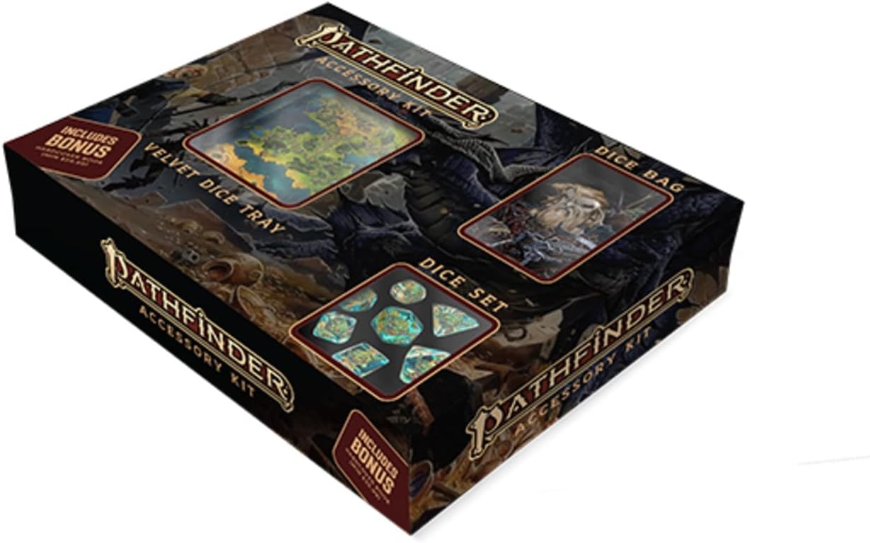 Metallic Dice Games Pathfinder FanRoll Würfelset mit Tasche und Tablett