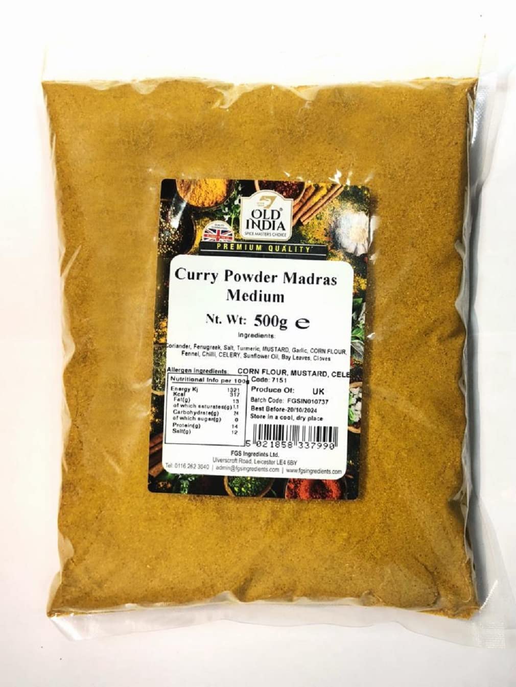 Old India Madras Currypulver Mittel 500g