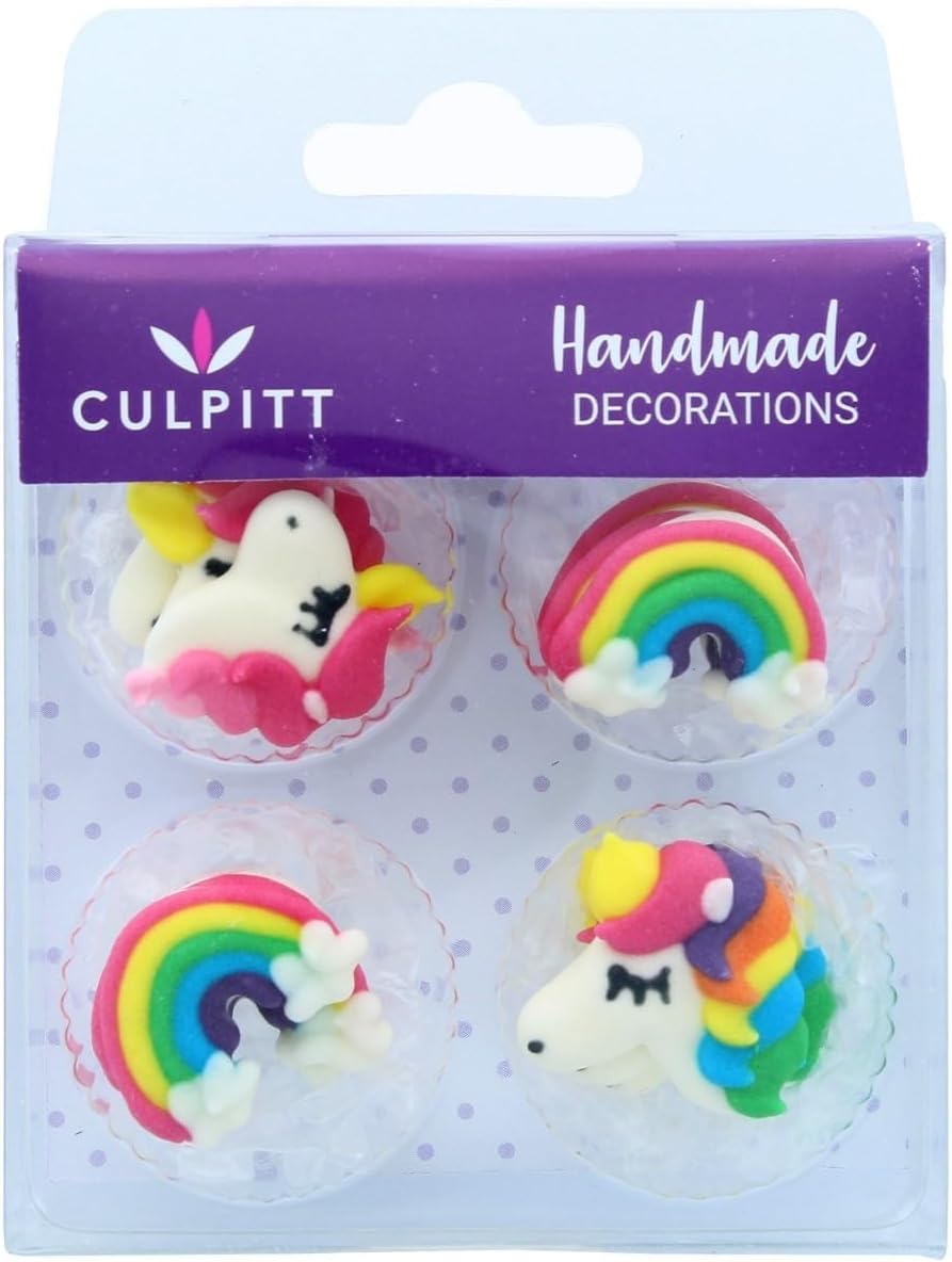 Culpitt – Essbare Kuchendekorationen mit Regenbogen- und Einhorn-Motiven aus Zuckerguss