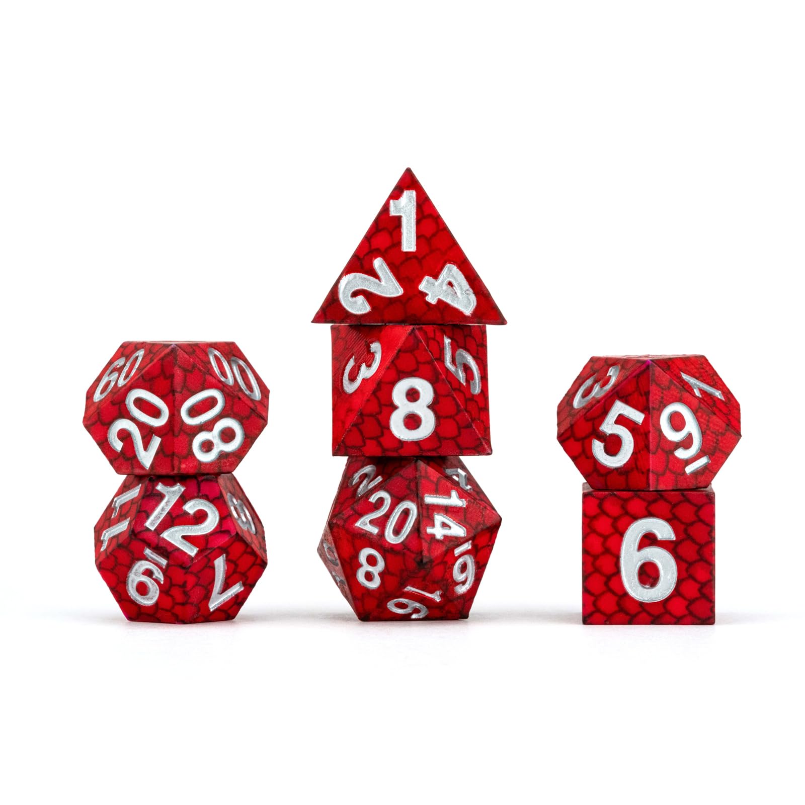 Metallic Dice Games Dragon Storm Rote Drachenschuppen Silikon-Würfelset